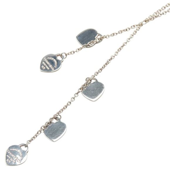 Tiffany & Co. Return to 5 Heart Necklace 16" Silver 925 Auth #5346